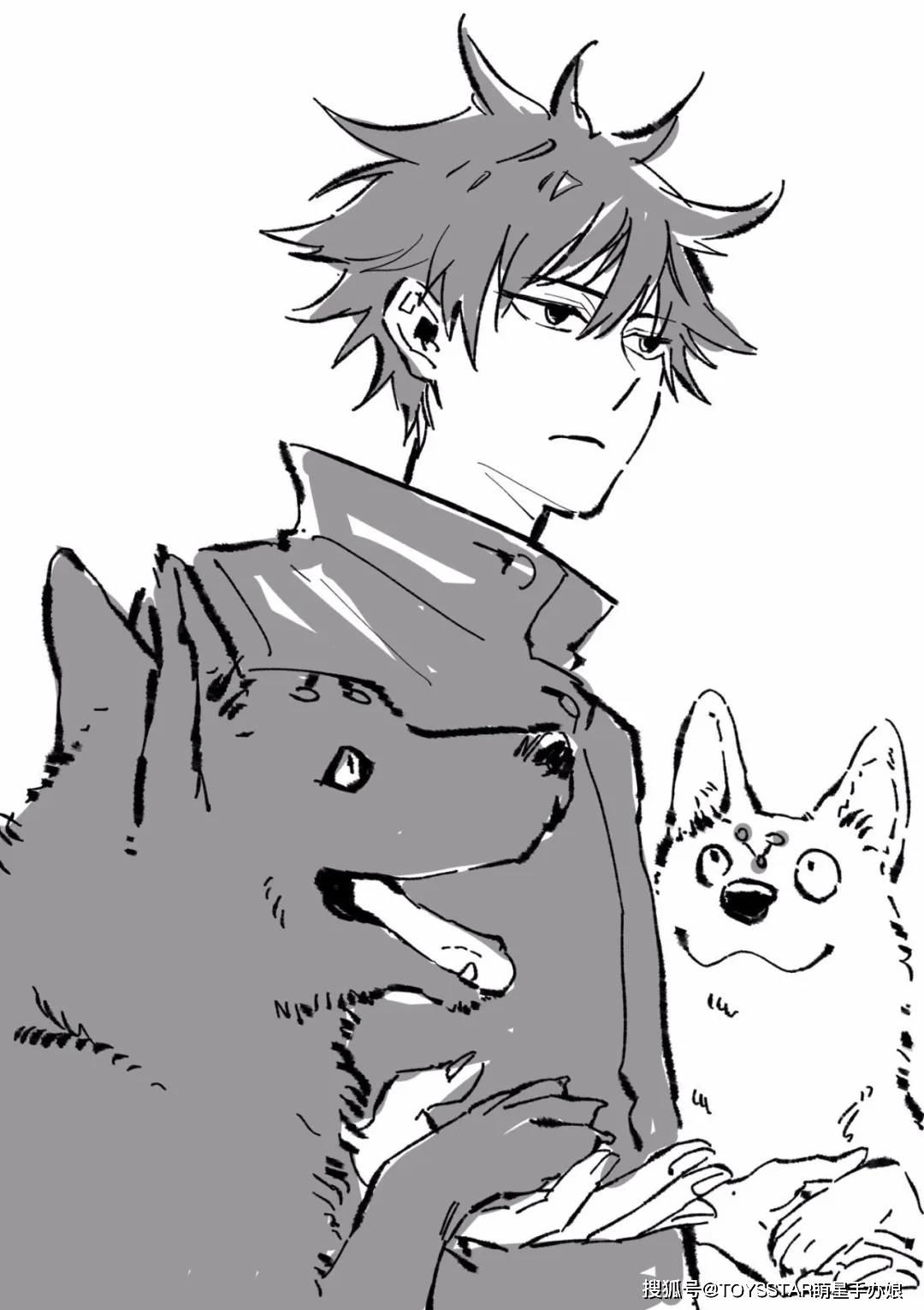 最近 naoe 老师还更新了伏黑惠和父亲伏黑甚尔的图