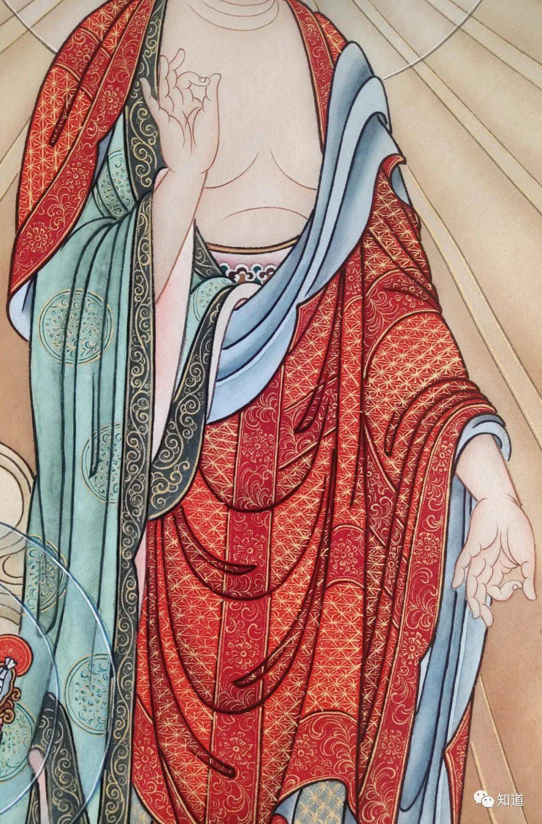 阿弥陀佛局部材质:绢本矿物色作品尺幅:108cm7263cm