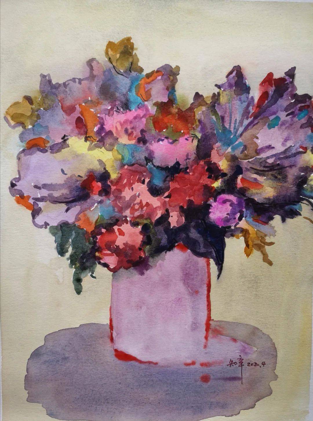 端庄典雅一枝独秀余知辛的水彩艺术品鉴