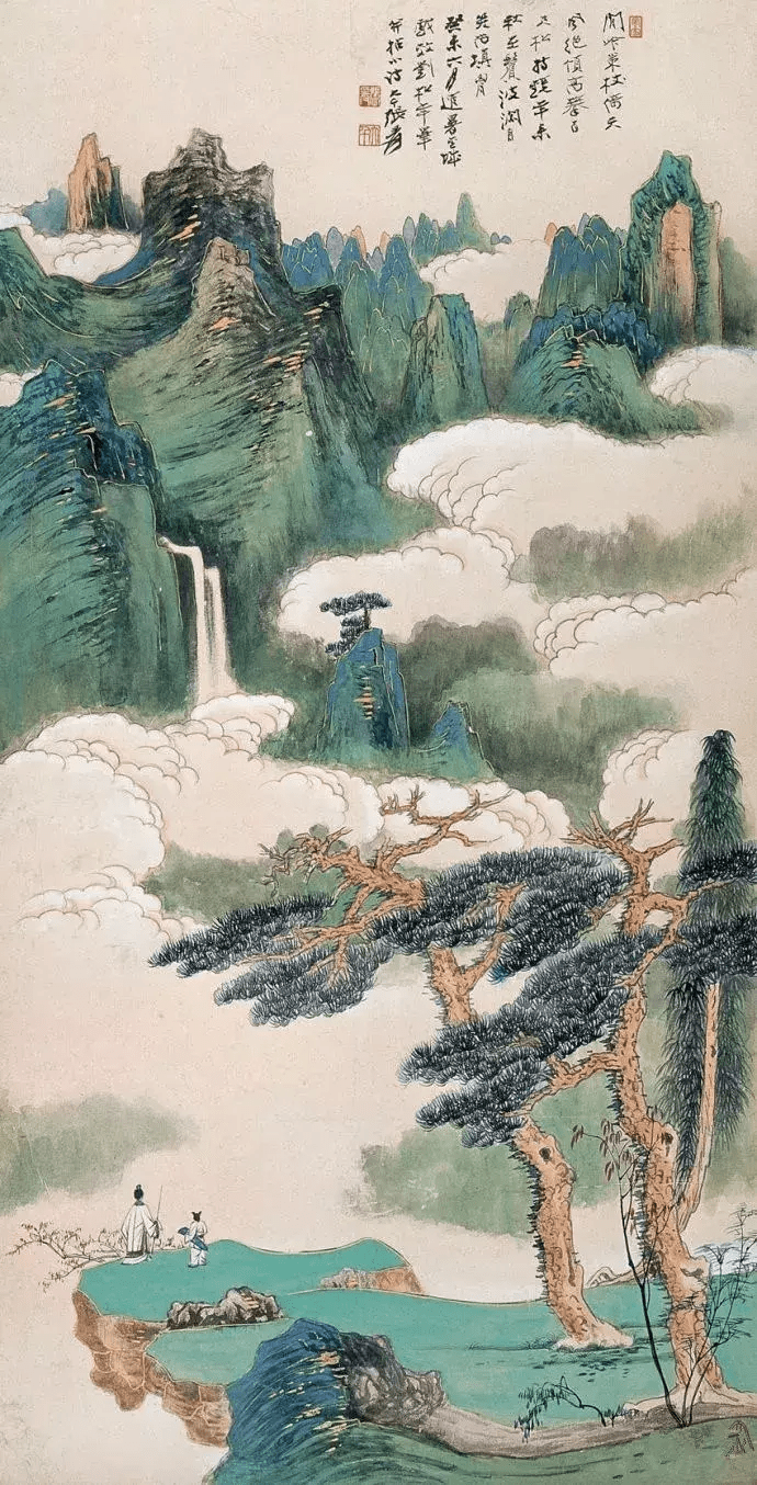 张大千青绿山水60幅，收藏！_年作