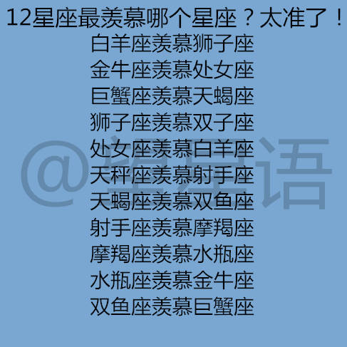 12星座平時最關注什麼12星座最羨慕哪個星座太準了