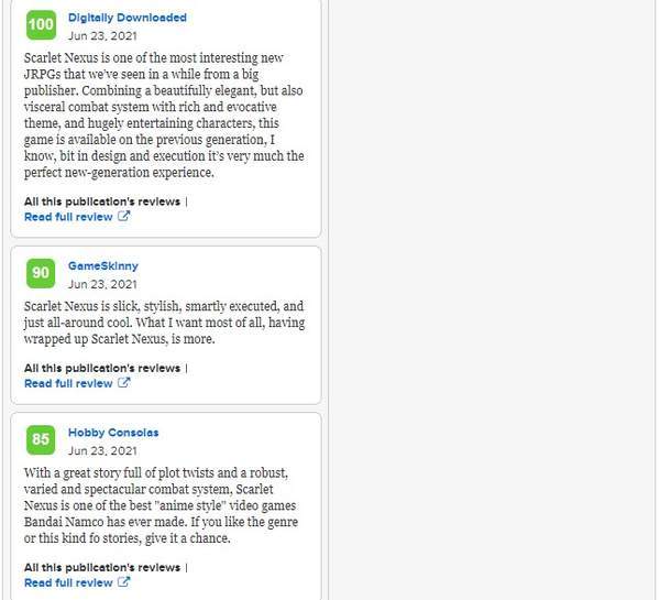 南梦宫|万代《绯红结系》媒体评分解锁 M站均分80，一致好评