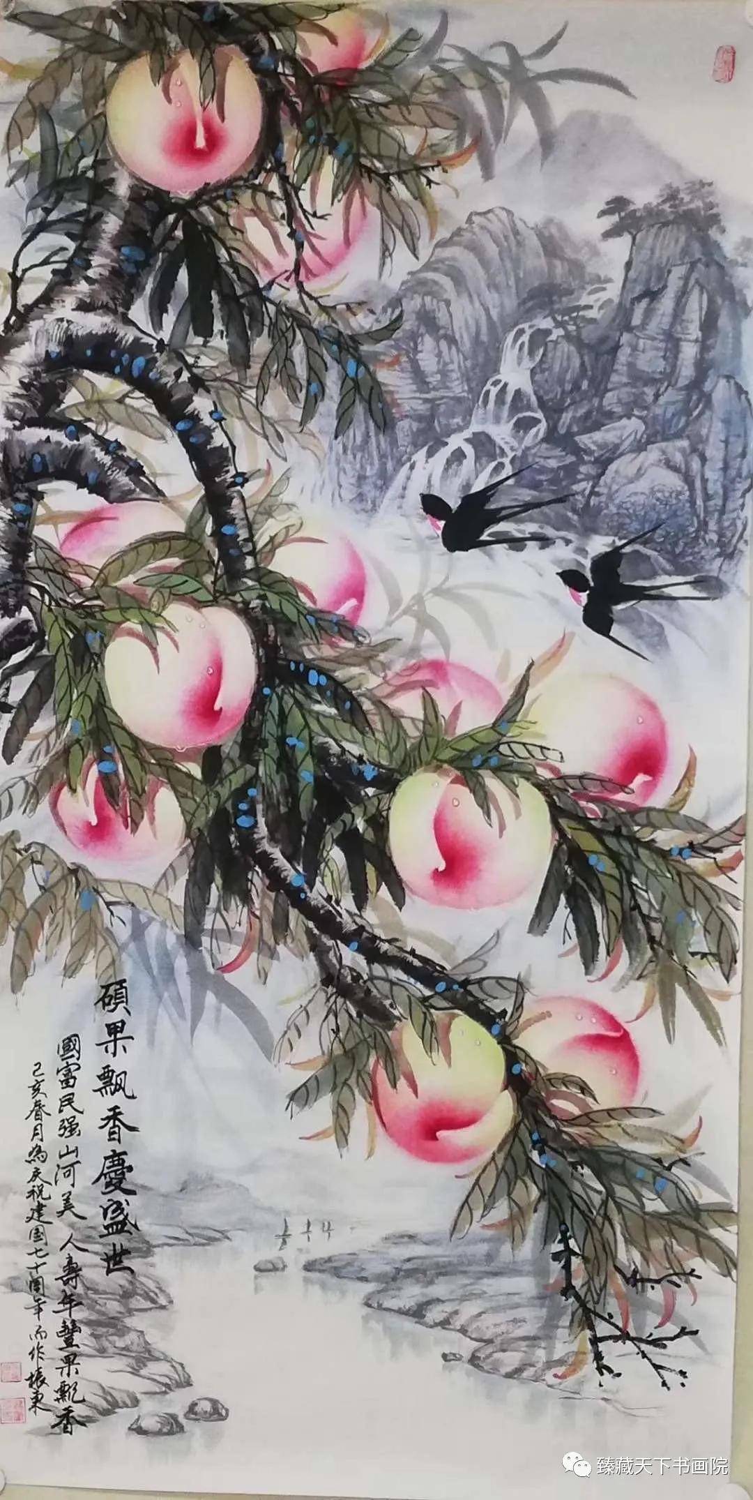 画桃名家徐振东--浓淡相宜,雅俗共赏_寿桃