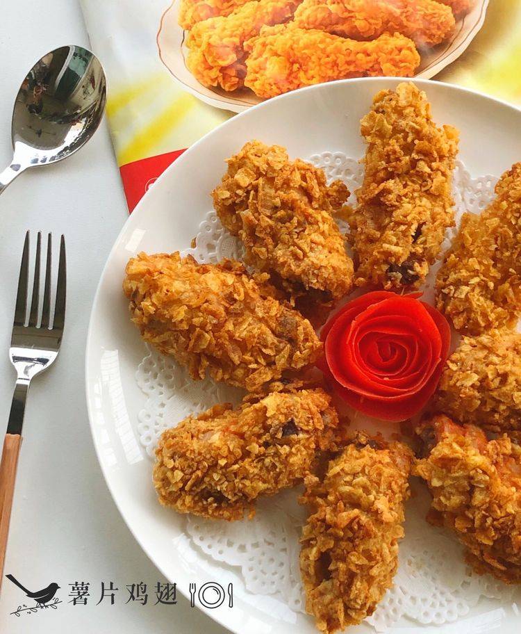 原创网红薯片鸡翅做法简单香酥美味