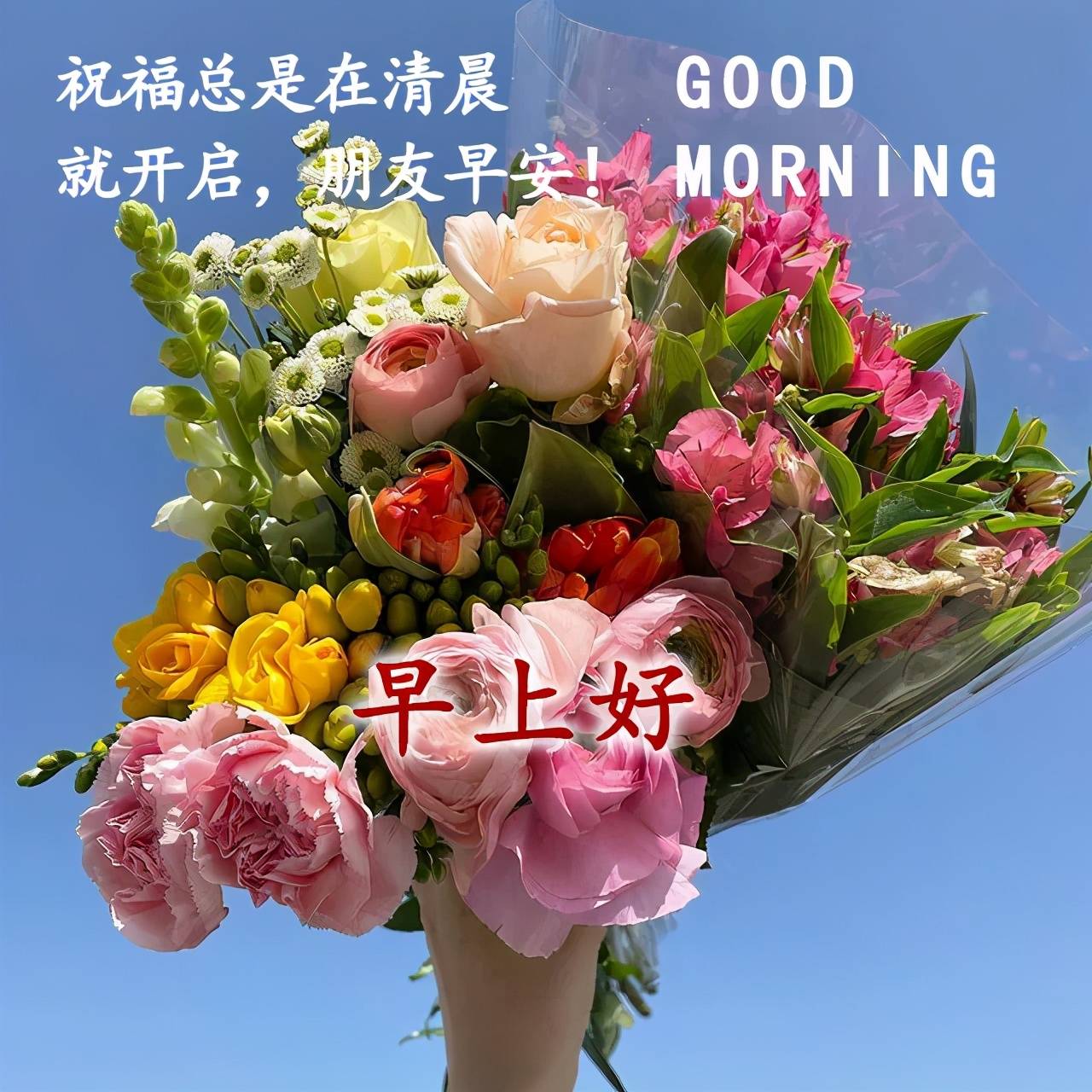 原创早上好最新动图带文字早安心语正能量奋斗语录