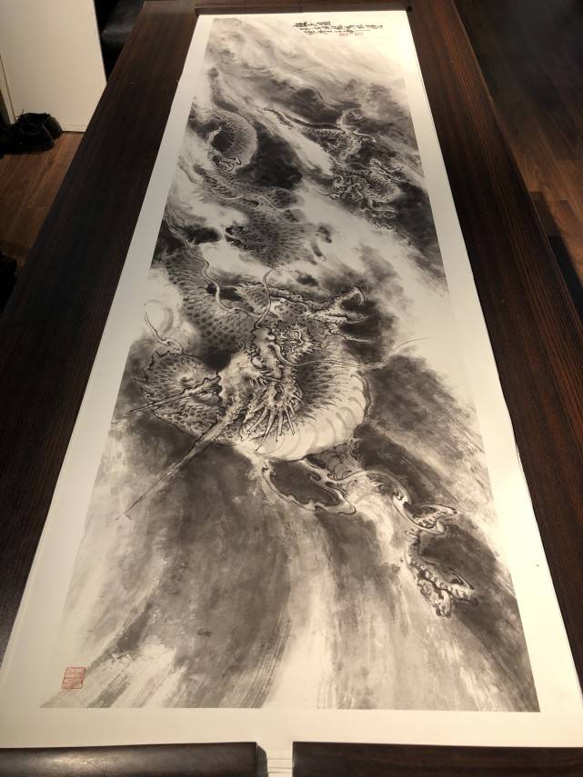 由龙作品《教子图》以此图表达父子之情