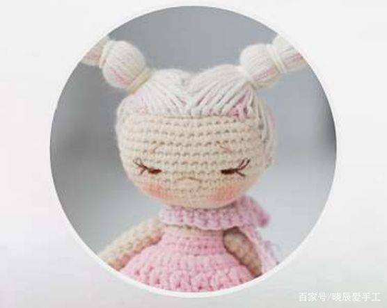 玩偶|穿粉色裙子扎羊角辫的女孩玩偶钩针图解，呆萌可爱