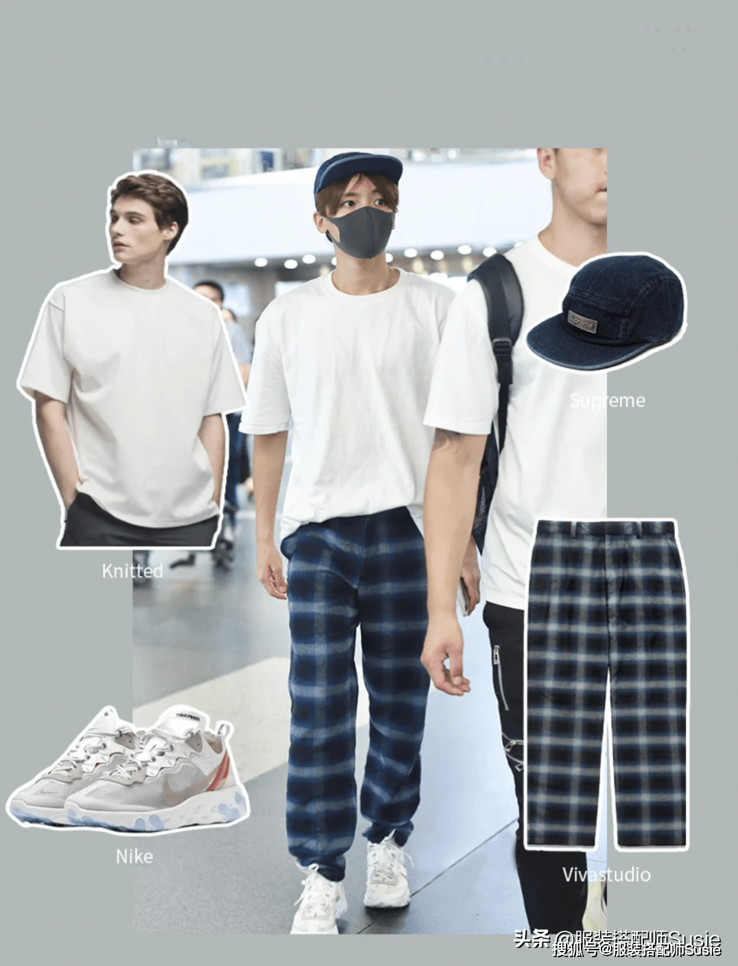 黑色|侯明昊私服穿搭，阳光帅气的少年