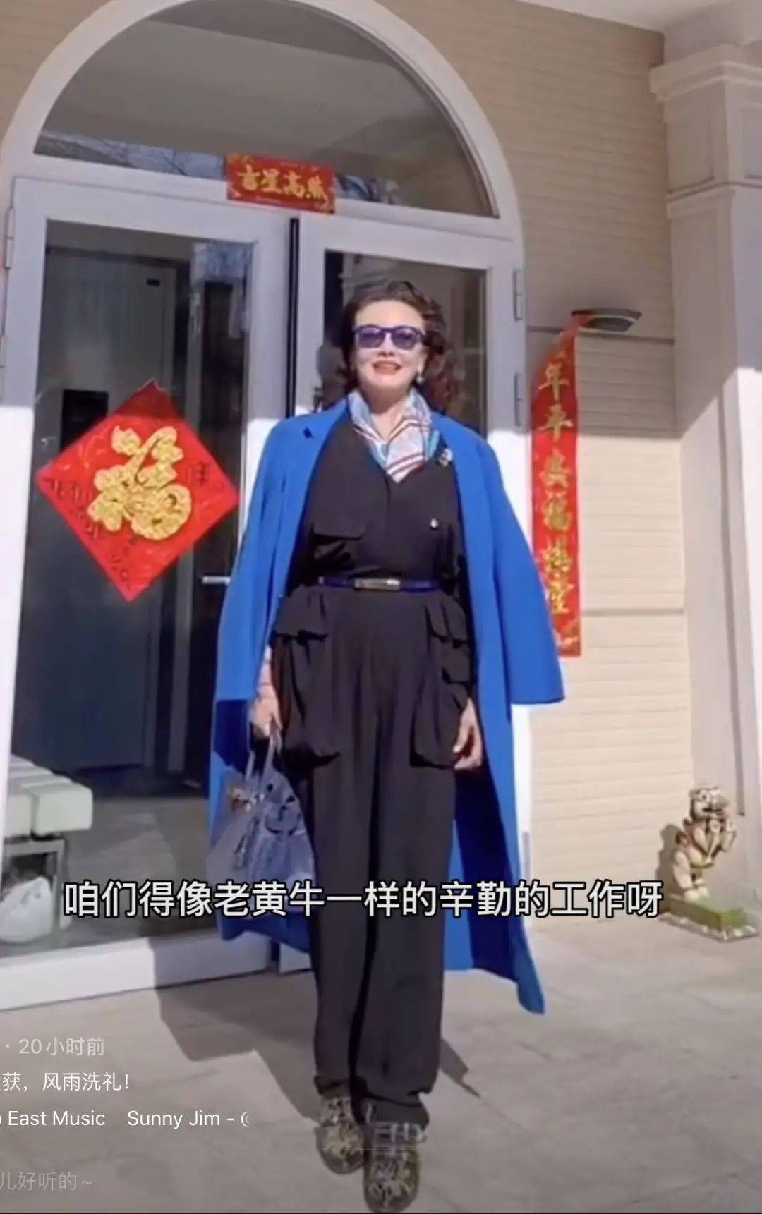 黑色|大S婆婆采访的生图，不修图怕是要崩了，满脸泛油光还有老年斑！