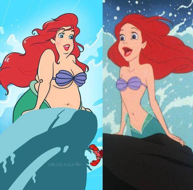 图片[4]-当迪士尼的公主增胖后，小美人鱼被丑化，仙度瑞拉却变成贵妇人-四季巴士