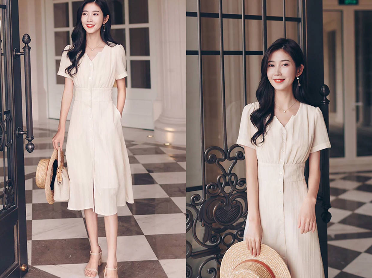 锁骨|今年最火的4条“茶歇裙”，款款都超显瘦，你穿上了吗？