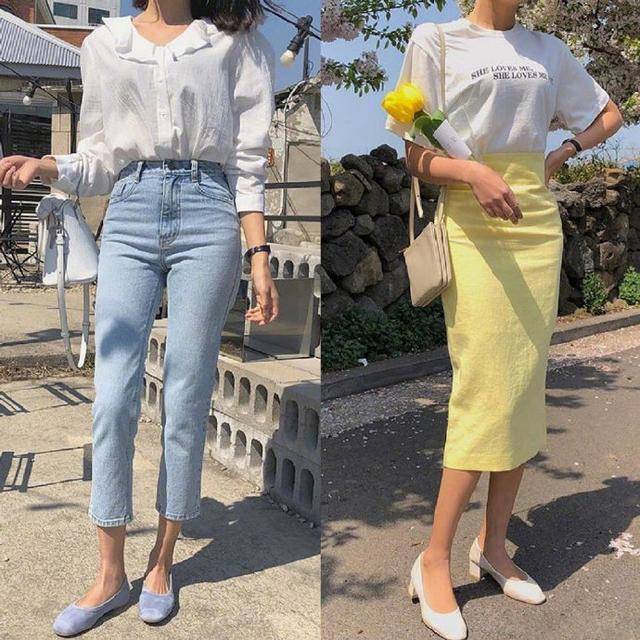 高跟鞋|小个子夏季穿搭，衬衫搭配牛仔裤短裙超实用，气质提升一个档次