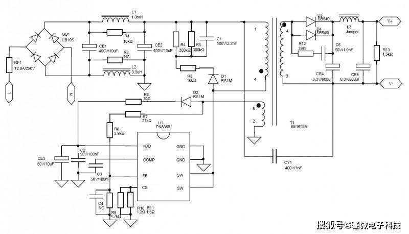 pn8360电源ic的5v24a电源方案