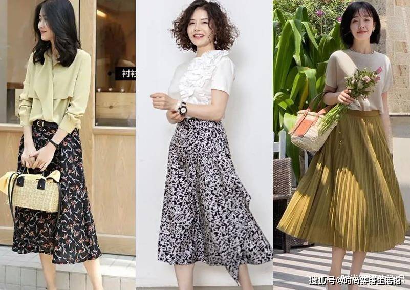 条纹|炎热夏季，不妨试试这几组“T恤+裤裙”，轻松穿出好气质