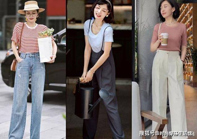 条纹|炎热夏季，不妨试试这几组“T恤+裤裙”，轻松穿出好气质