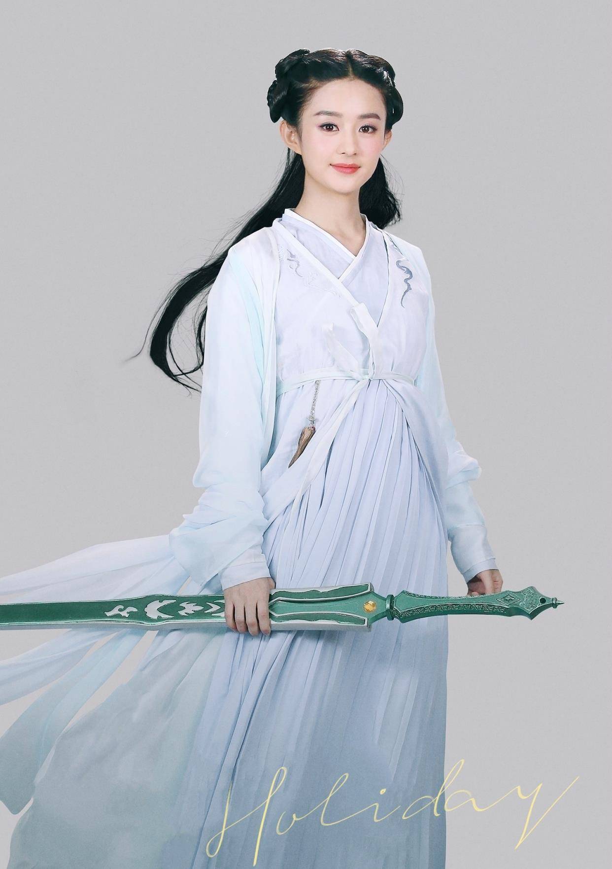 千古玦尘大火周冬雨穿搭不输杨幂赵丽颖深v裙优雅时尚