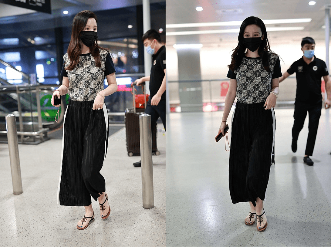 黑色|张萌真有老板娘气质，即使穿得简单都挡不住贵气感，一身绿太时髦