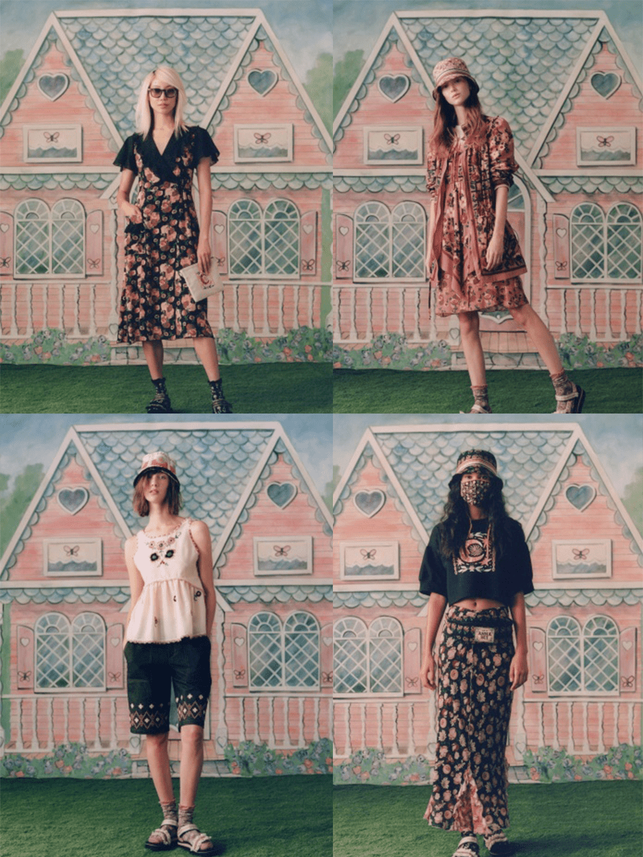 浅色|Anna Sui 2021春夏,手工艺的刺绣与镂空结合,实用中更奢华