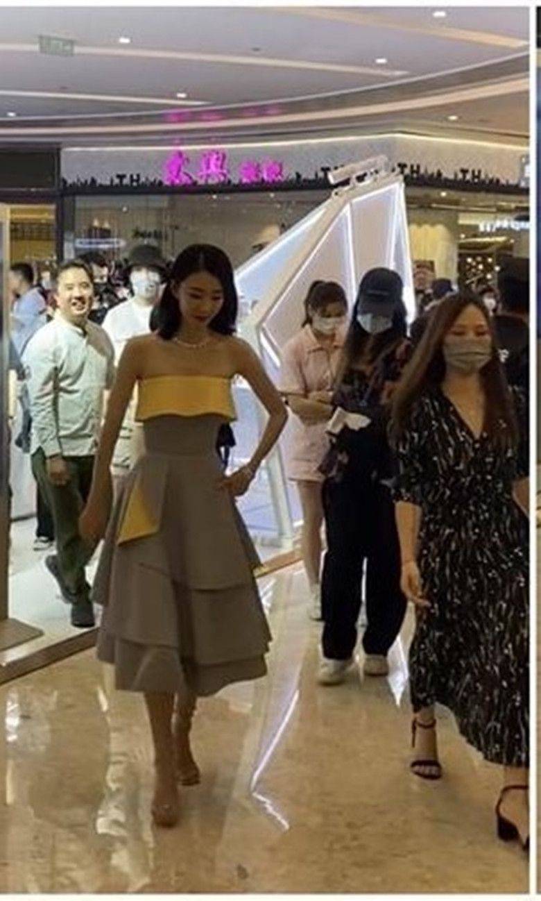 头发|在商场拍到王丽坤，穿裙子腰太细了，不修成瘦成这样真的漂亮吗？