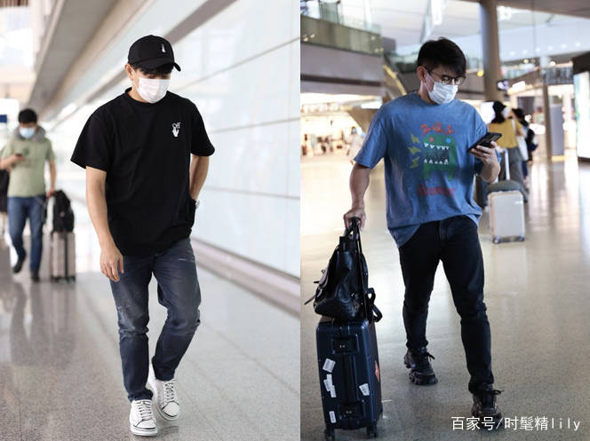 图案|吴奇隆私服还是那么帅,卡通T恤不死板,行走的男生穿搭图鉴