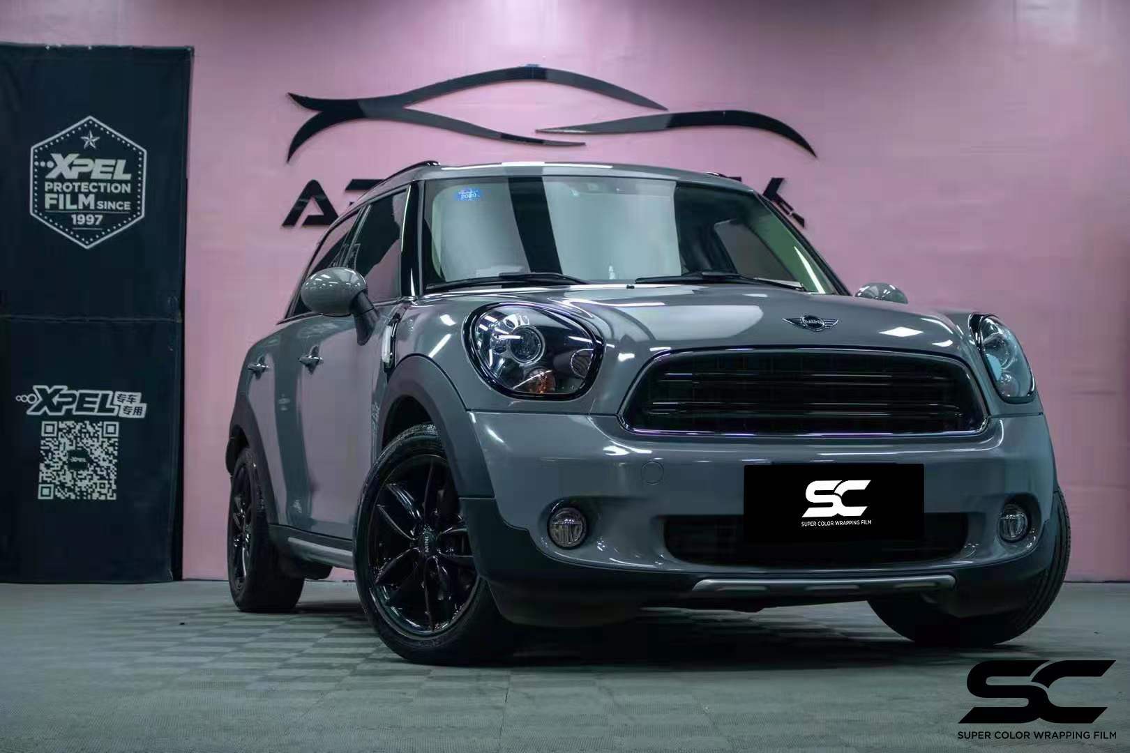 宝马minicooper汽车贴膜sc改色膜水晶纳多灰深