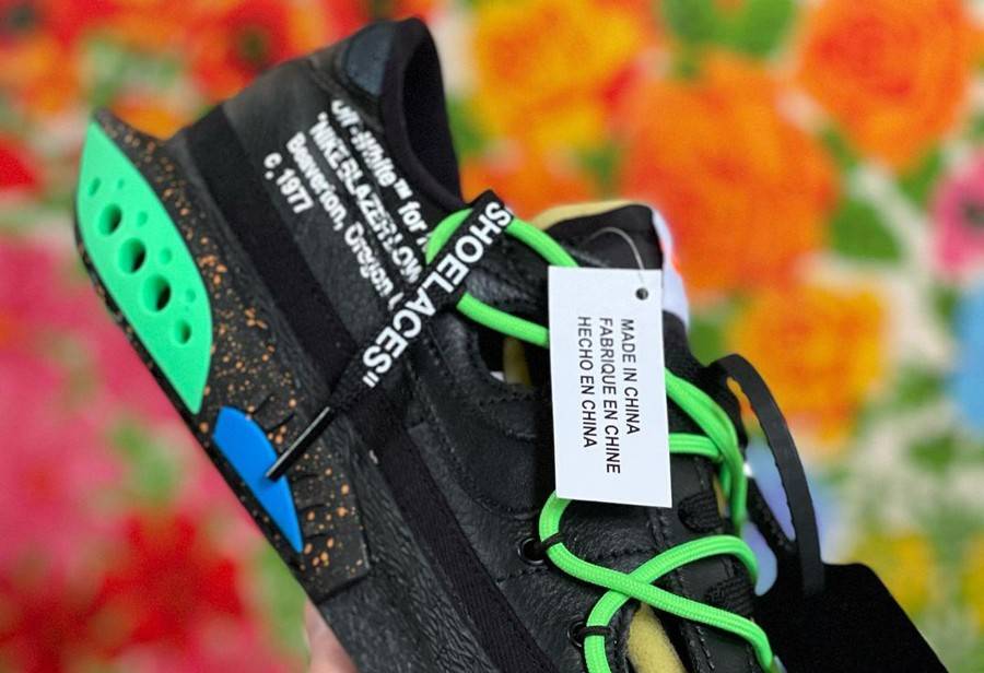 细节|OW x Blazer 实物细节曝光！网友：这鞋冻脚吗？