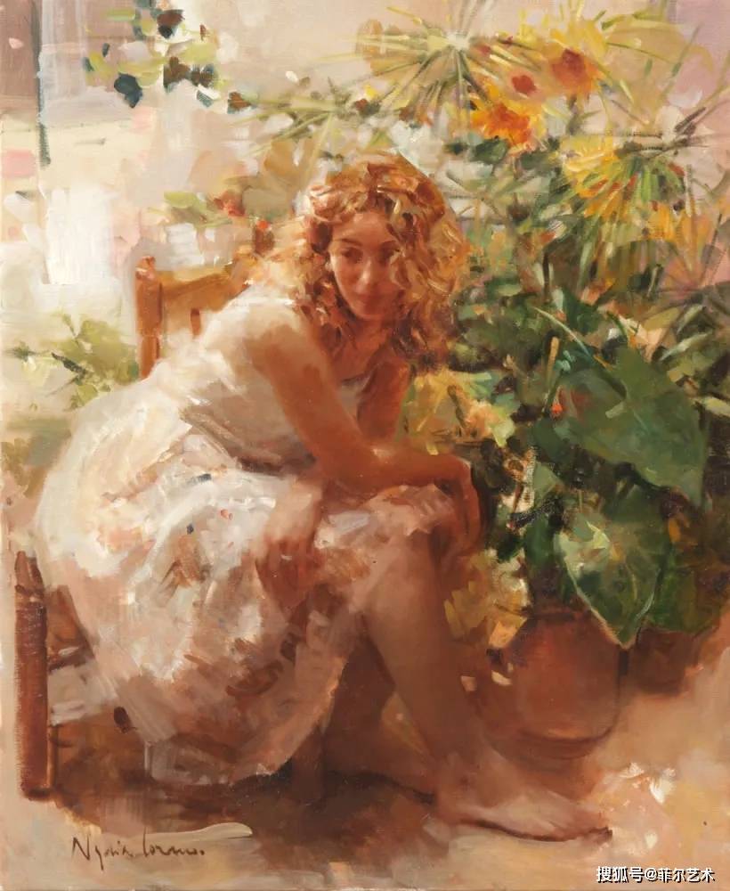西班牙女画家尼迪亚洛萨诺画笔下像花一样绽放的美丽女子