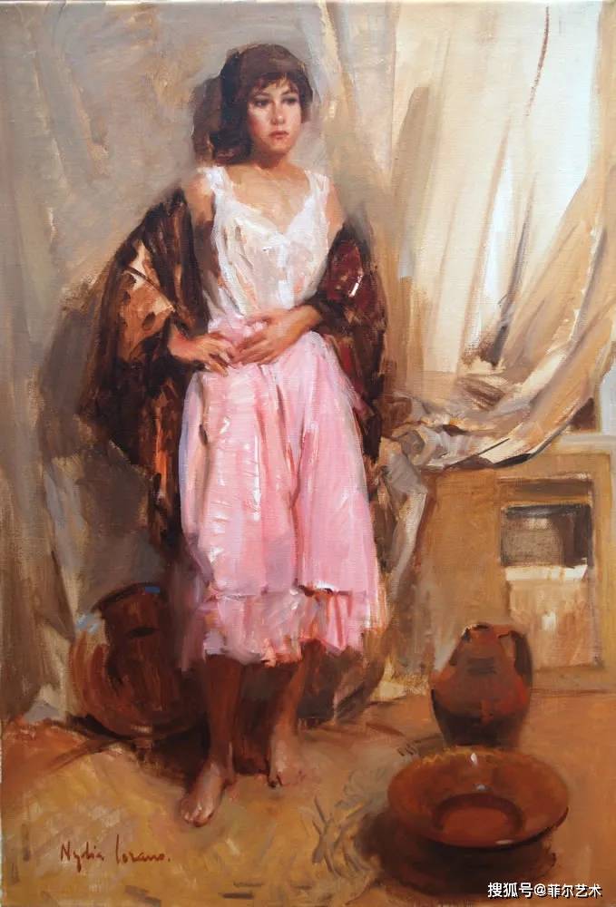 西班牙女画家尼迪亚洛萨诺画笔下像花一样绽放的美丽女子