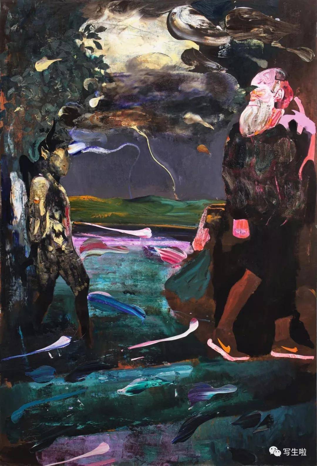 adrian ghenie,burning bush,2014,oil on canvasadrian ghenie,opern