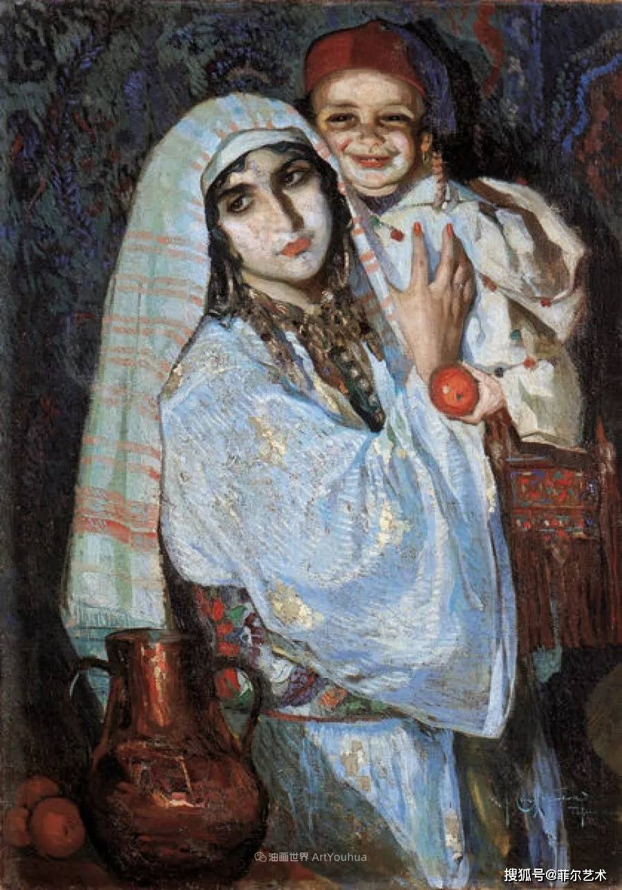 西班牙画家何塞克鲁斯埃雷拉女性人物油画作品欣赏