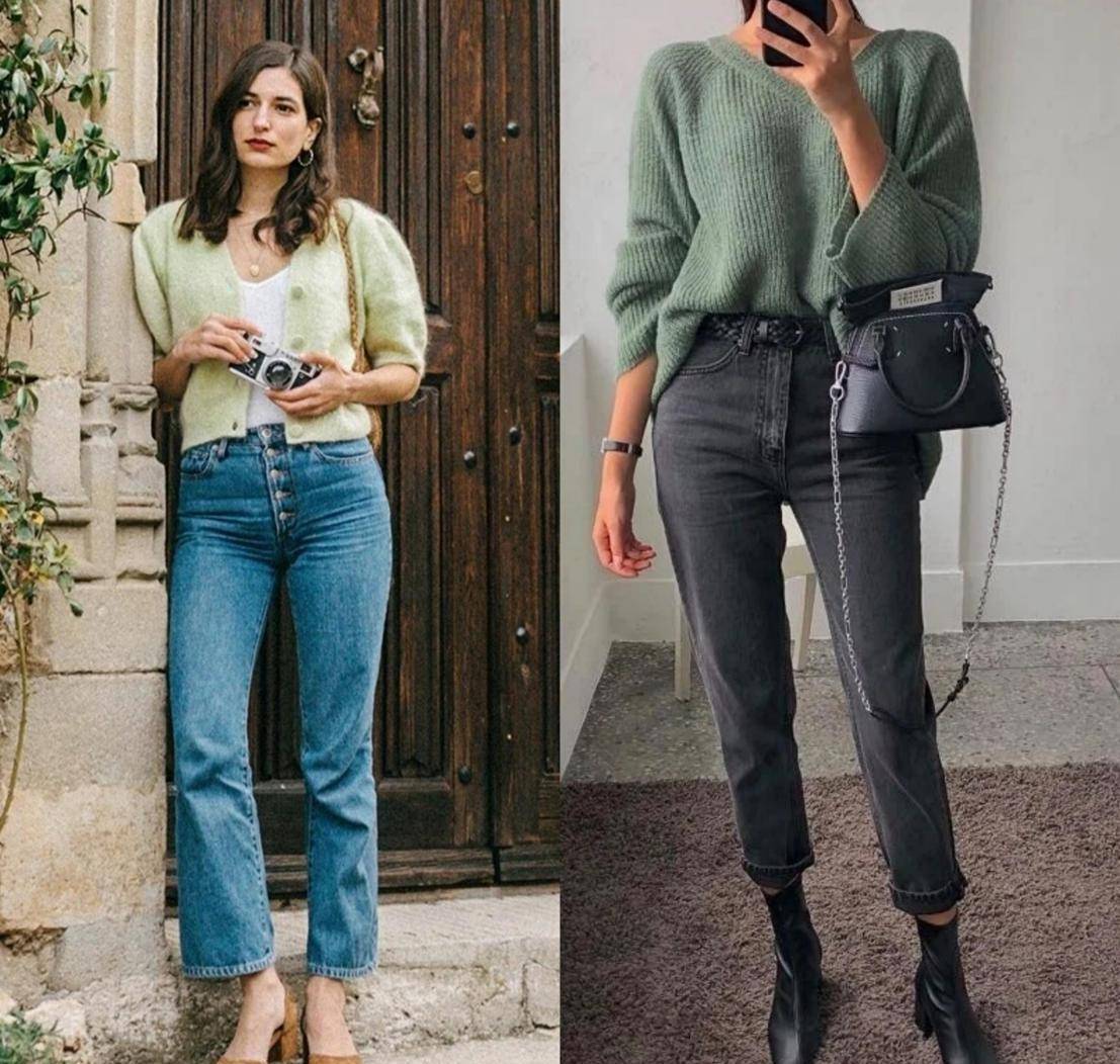 披肩|夏季穿衣没思路，照着学：直筒牛仔裤+“奶奶衫”，让你美到不行