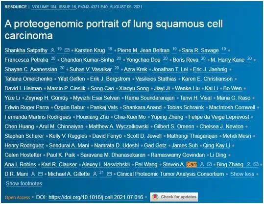 Cell：开发出迄今为止最大、最全面的人类肺鳞状细胞癌分子