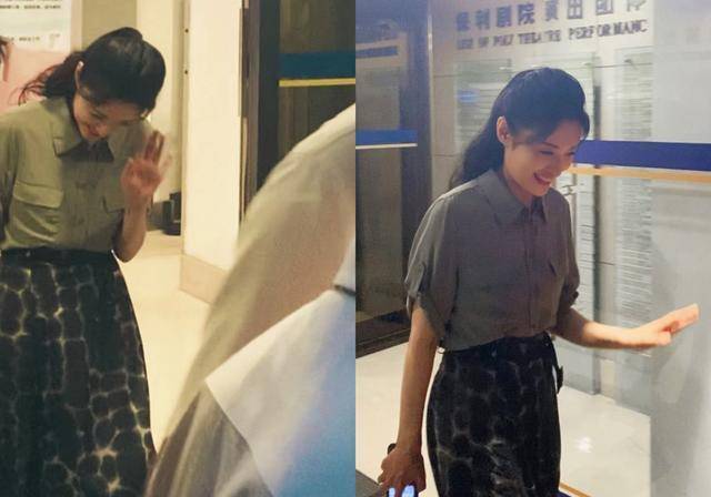 皮筋|周涛都这么时髦了？绿色衬衣配伞裙，马尾用5毛钱皮筋扎出新花样