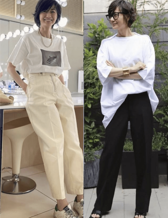 身材|50岁阿姨们这样穿真美，明明是简单基础的穿搭，看着却显贵还时髦