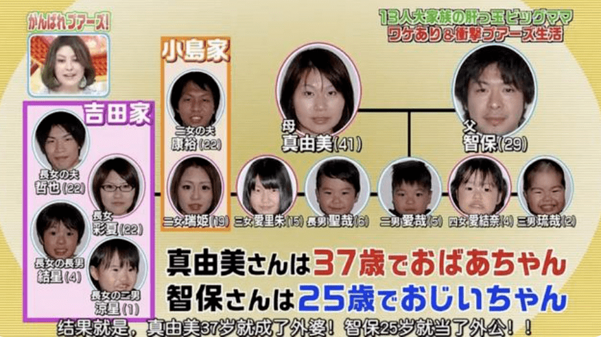 日本妈妈37岁做外婆 小女儿和孙子同岁 13口之家温馨又幸福 智保