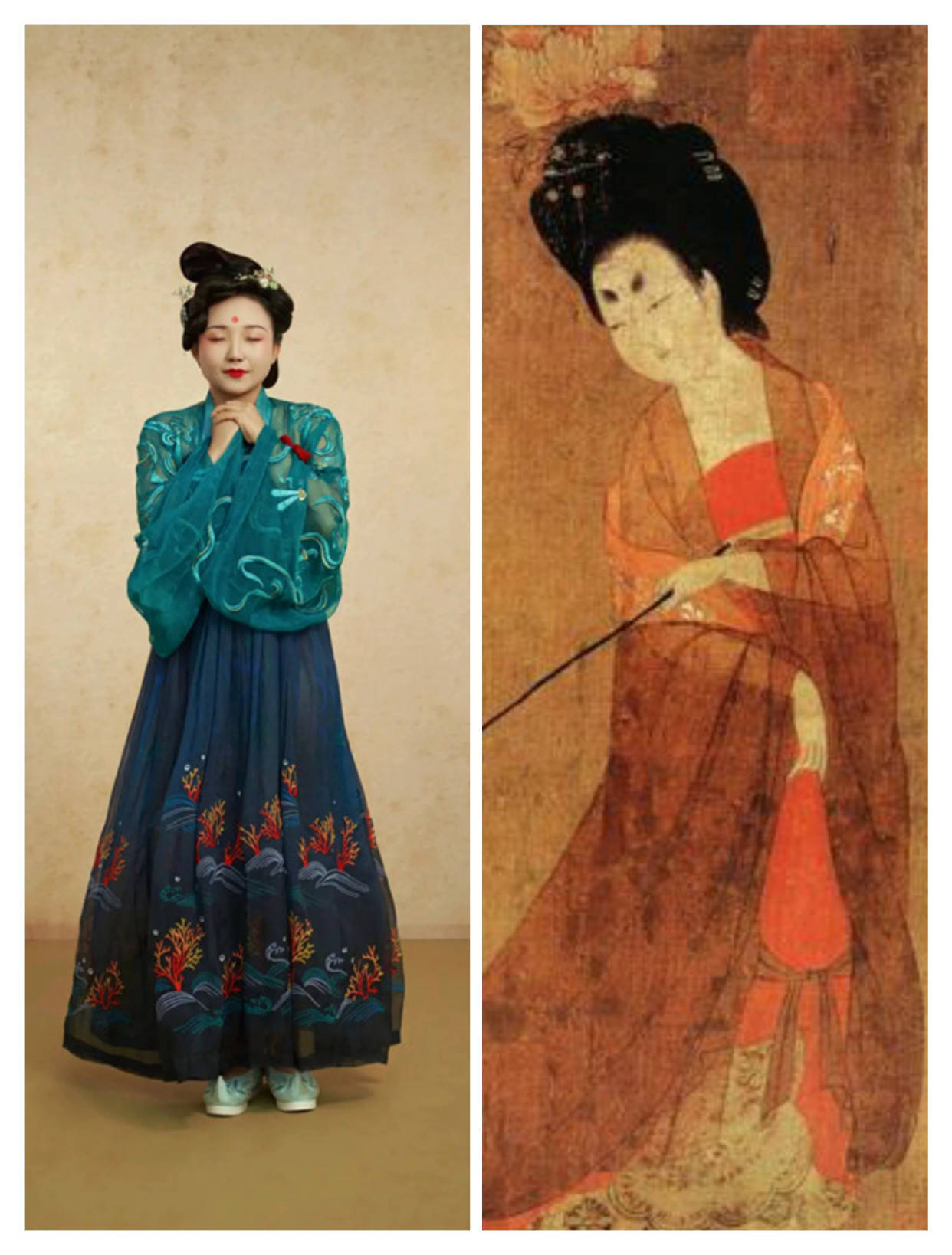 种类|辣目洋子胖得很妖娆,穿唐代裙装飘逸华美,有了“仕女图”神韵