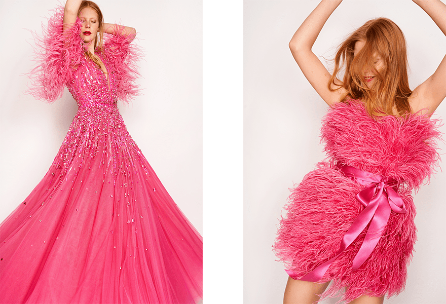 羽毛|Jenny Packham 2021秋冬系列，金属亮片光芒四射，羽毛流苏浪漫飘逸