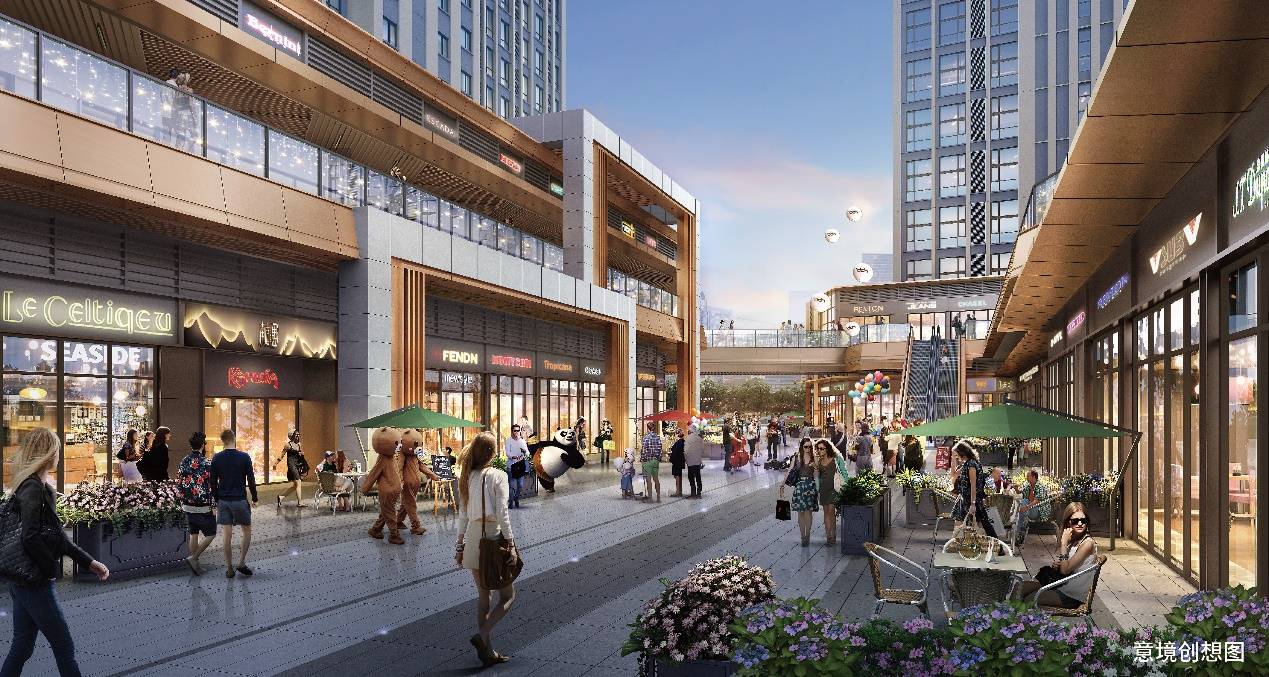 龙湖·龙悦台 街区效果图从散售商业街到集中式商业街的不断迭代,已经