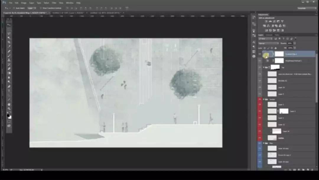 调整|Collage tutorial | 平面+剖面，一张单色搞定