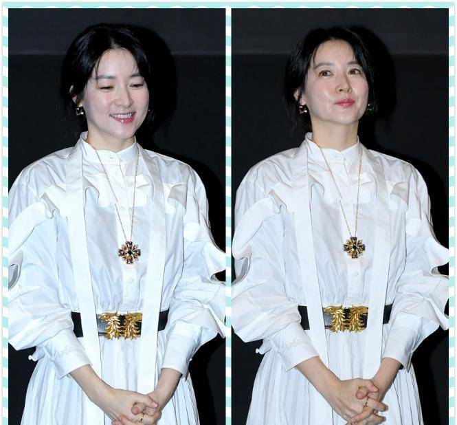 白裙|李英爱还是那个“大长今”，穿白裙的样子好清纯，长相也挺水嫩的