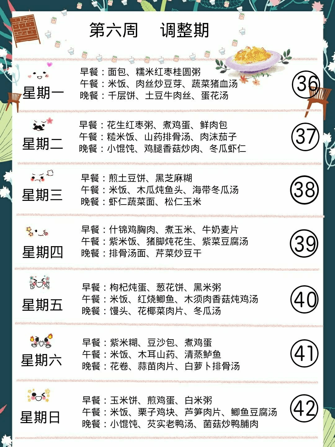 周排|56天超详细科学月子餐清单：快速瘦身、下奶