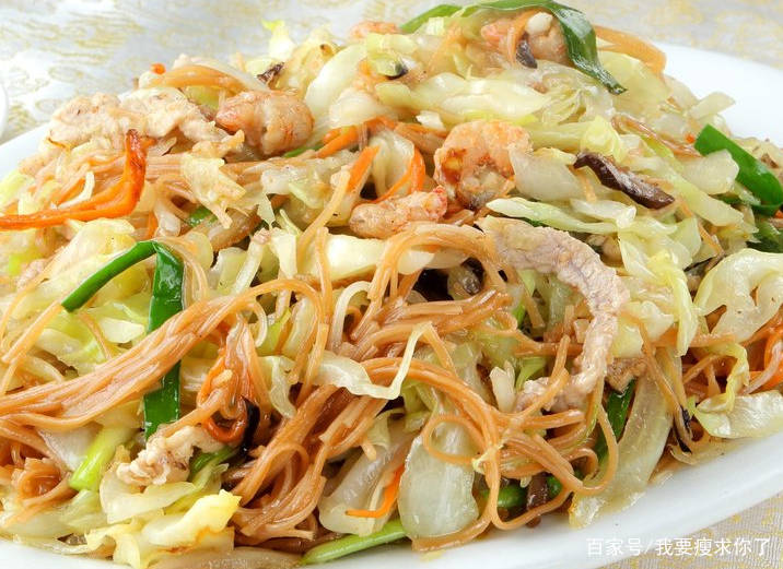 食谱|减脂食谱——包菜虾仁炒面