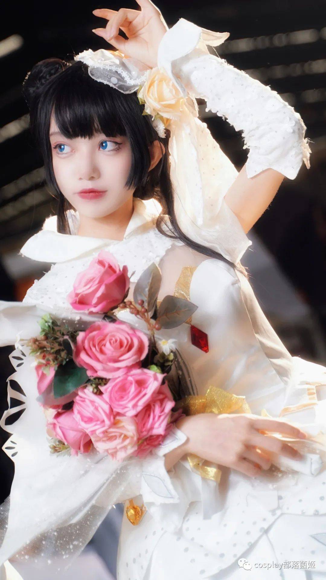 cos:王者荣耀小乔纯白花嫁cos正片@糖糖_bcy