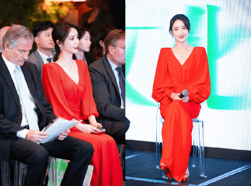 场合|佟丽娅穿红裙跳舞浑身都在发光，肢体柔美身材纤纤，每一帧都好美