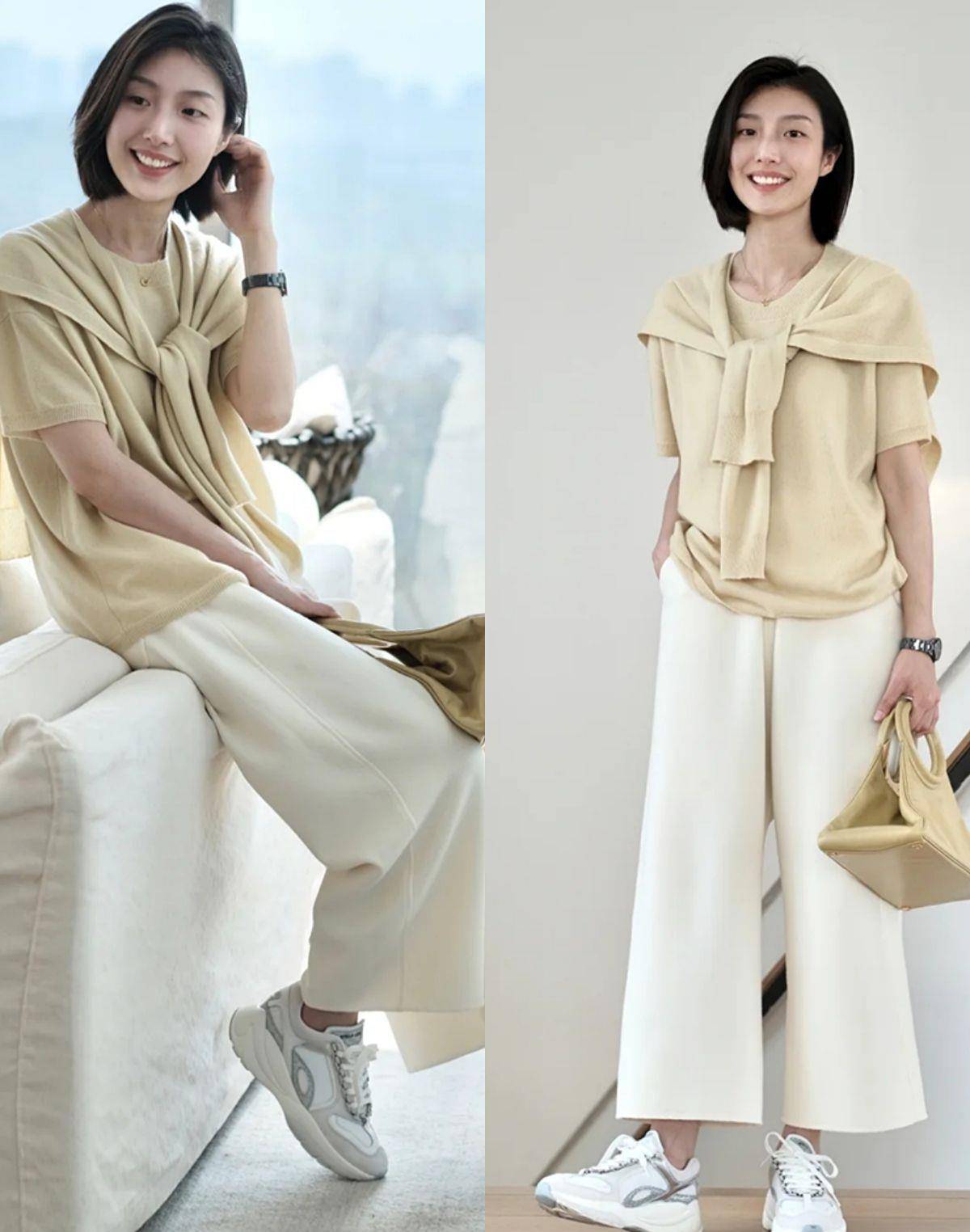 配饰|小个子穿搭那么多，还是她的搭配最简约高级，掌握这几点就行了