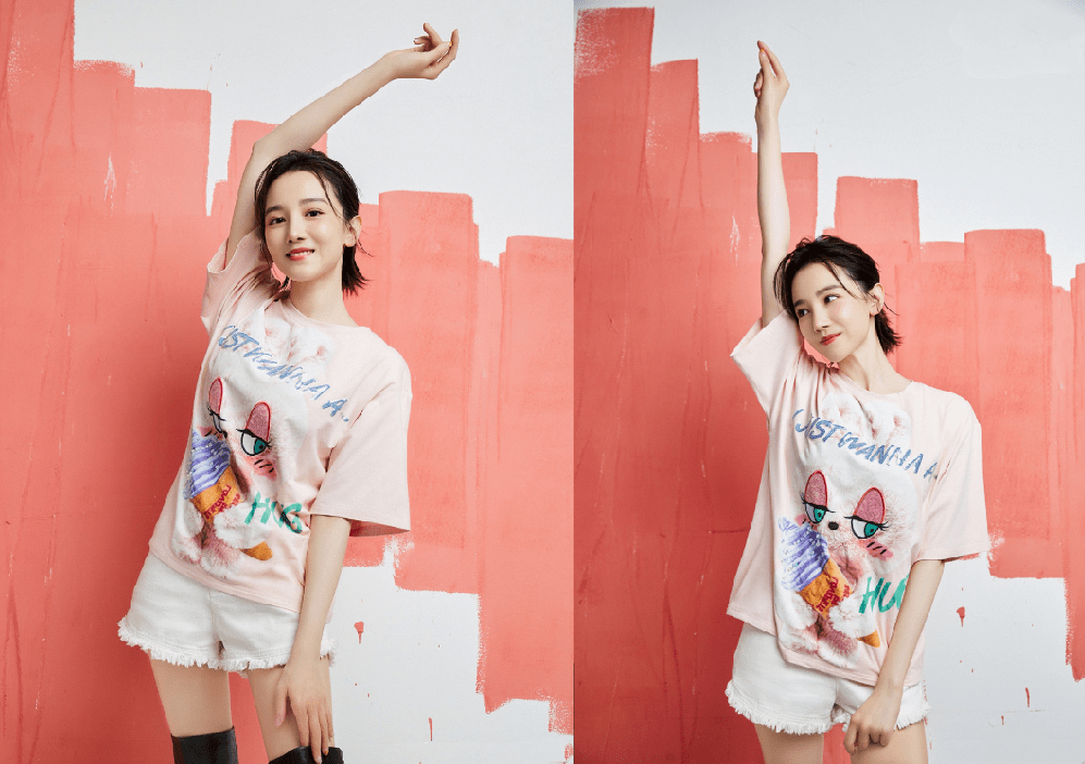 &quot|陈小纭的打扮有点＂甜度超标＂，扎双马尾配T恤，还跟小孩子一样