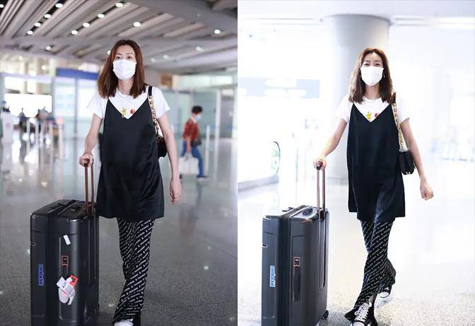 下装|刘雯近照快瘦成麻杆,穿睡裙走机场好惊艳,喇叭裤填不满目测80斤