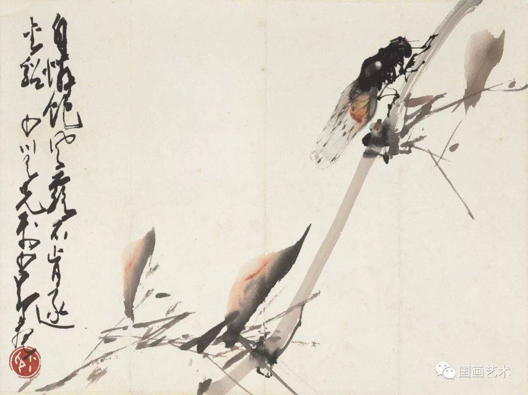 饮露聊自洁赵少昂笔下的秋蝉