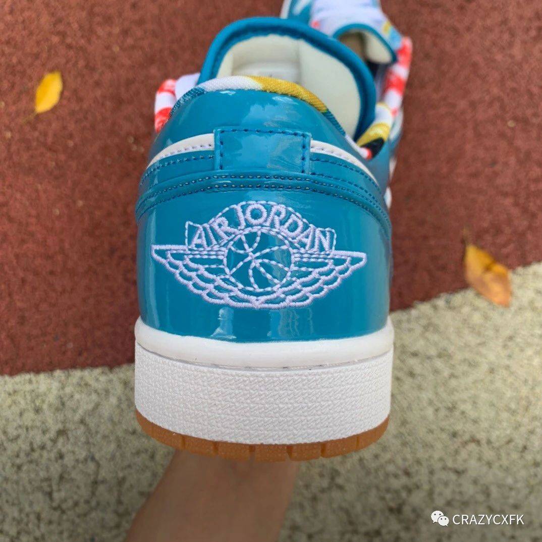 漆皮|乔丹 Air Jordan 1 Low Release 蓝生胶漆皮低帮运动鞋