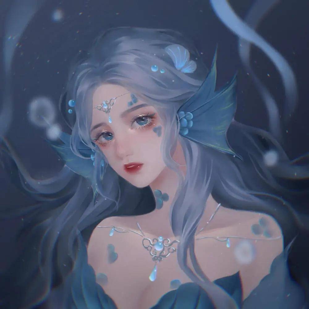 古风蓝色系头像壁纸 | 愿你生活常温暖,日子温柔又闪光_月光